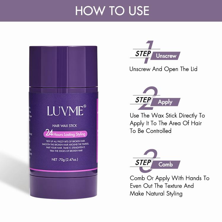 Hair Wax Stick 24 Hours Lasting for Flyaways, Edge Control, Baby Hair, Non-greasy Styling | US Only Gel Haircare