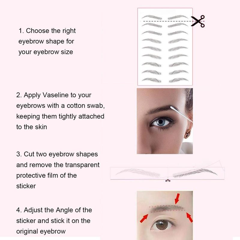 6D Eyebrow Tattoo Sticker, Waterproof Eyebrow Tattoo Decals, Eyebrow Makeup Accessories, Suitable for Dating, Party, Stage Occasions