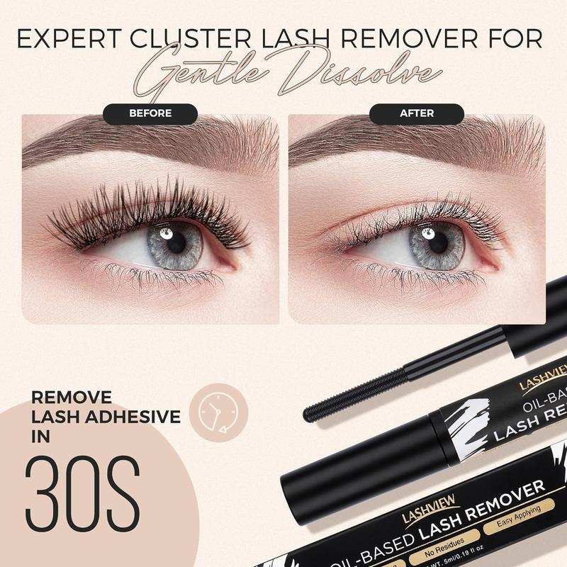 LASHVIEW DIY Clusters Lash KIT Natural Look With bond and seal remover