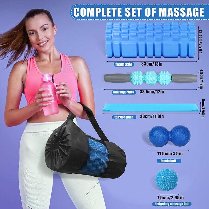 6 in1 Foam Roller Set High Density Deep Tissue Massager for Muscle Massage