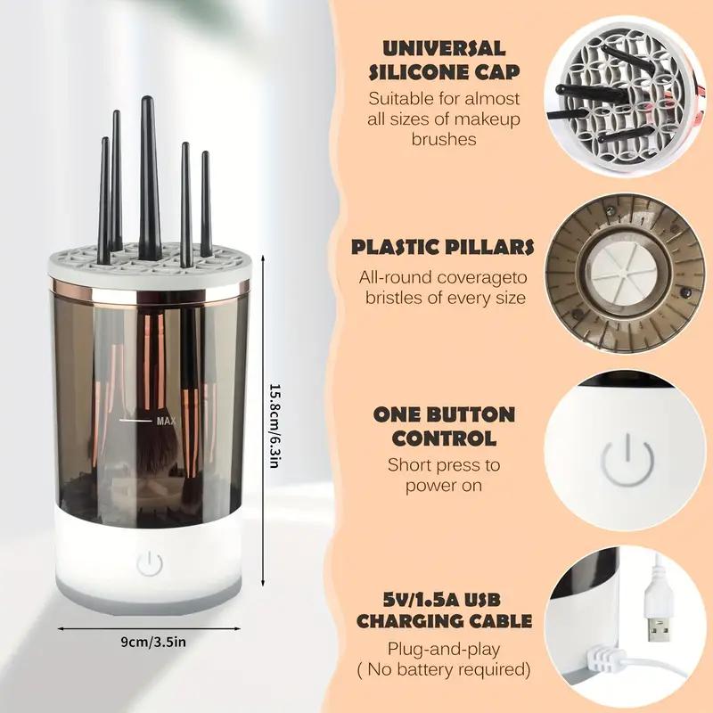 Makeup Brush Cleaner, Electric Brush Washer and Dryer, Alcohol-Free, No Battery Required USB Powered, Easy to use