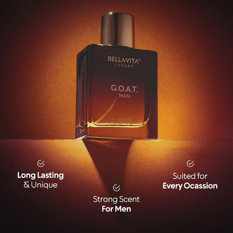 BellaVita Luxury's G.O.A.T. Man  | Eau De Parfum (EDP) | Bergamot, Amber & Vetiver | Woody & Musky | Long Lasting | Cruelty Free