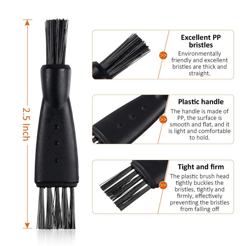 Black Double Sided Razor Trimmer Shaver Cleaning Brush Set, 8