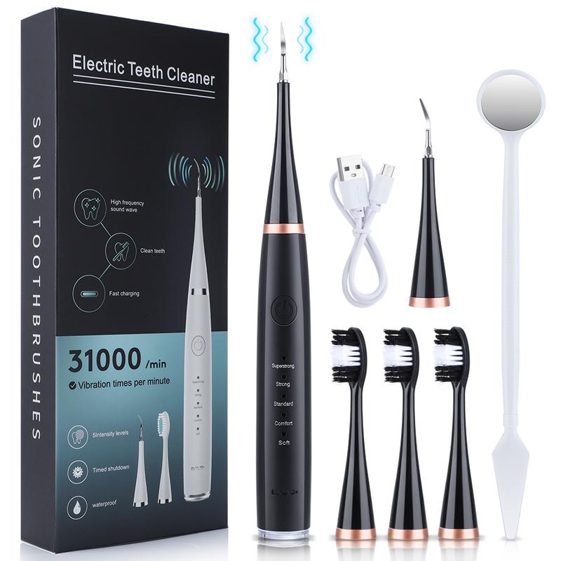 Professional Electric Toothbrush Kit with 6 Cleaning Modes, 1 Count Rechargeable Deep Cleaning Toothbrush with 3 Brush Heads, Oral Care Tool for Daily Use