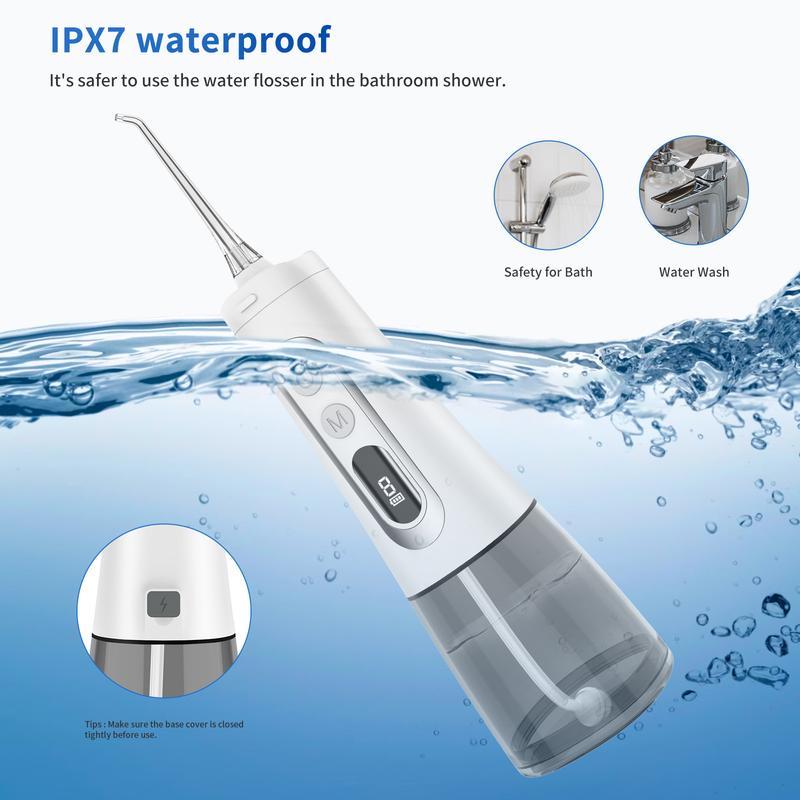 Water Flosser Cordless Dental Oral Irrigator with 9 Modes, 4 Replaceable Jet Tips