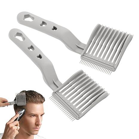 [ Limited Halloween Sale ] 2pcs Fade Comb, Professional Barber Comb, Barber Cutting Comb Men's Fade Combs Tool For Home or Salon or Professional Use, Curved Positioning Flat Top Hair Comb Barber Supplies