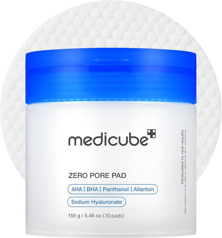 [Skin & Earth] Medicube Zero Pore Pads 2.0, Dual-Textured Exfoliating Pads for Smooth & Clear Skin, Korean Skincare, 70 Pads