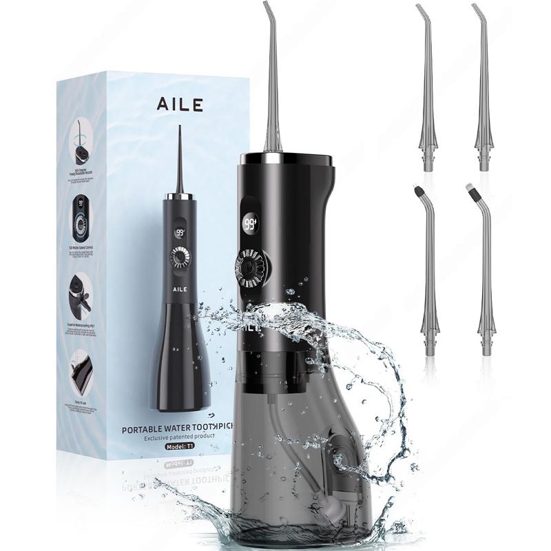 AILE Water Flossers,100 Clean Modes and LED Display,300ML Tank,50Day Battery Life,IPX7 Waterproof,Rechargeable  Portable Oral Irrigator,Brace Care,Gift