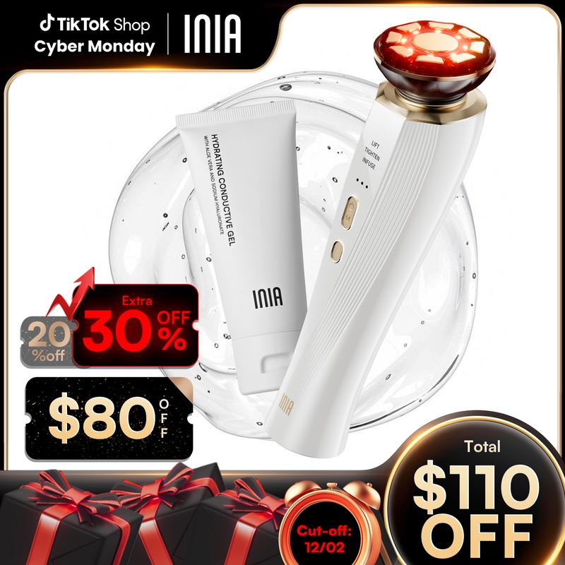 [Cyber Monday Exclusive] INIA FLARE All-in-One Facial Beauty Device, 3-in-1 Facial Massager Beauty Device for Face and Neck Skin Rejuvenation Lifting  Tightening  Infusing, Perfect Gift Season Pick