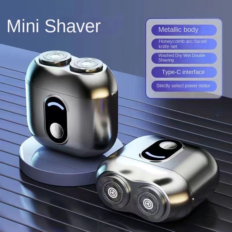 Mini Portable Electric Shaver, 1 Count Rechargeable Dual Cutting Head Electric Shaver, Men's Home Business Vehicle Travel Shaver, Halloween Christmas Gift, Fall Essentials, Ideal Winter Gift