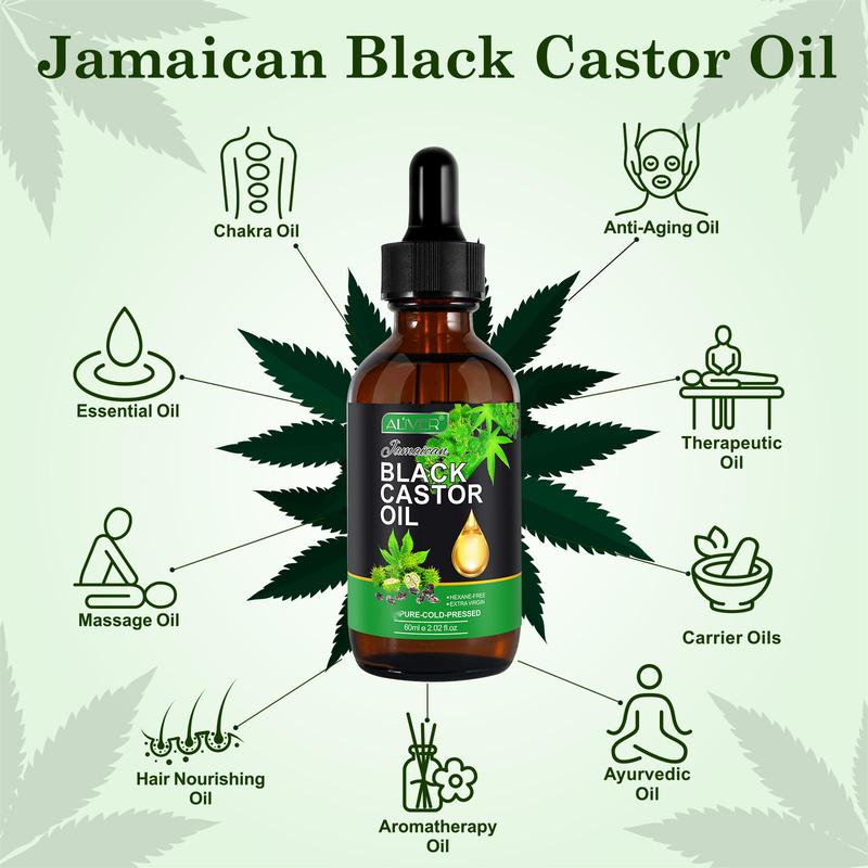 Aliver Body Care Jamaican Black Castor Oil (60ml), with Gua Sha or Castor Oil Pack Set. Comfort Cosmetic Comfort Cosmetic