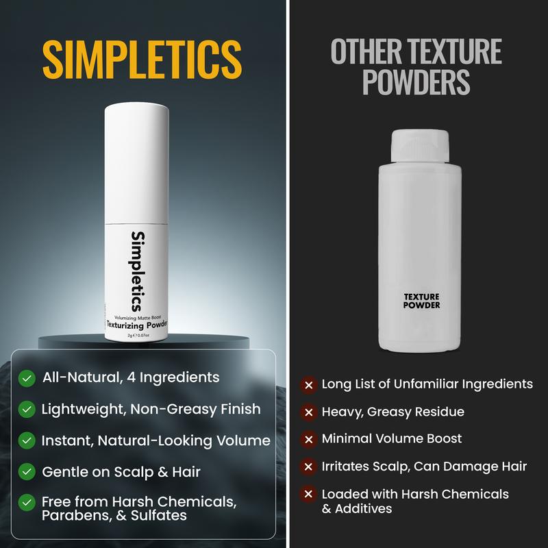 Simpletics - Hair Texturizing Powder for Instant Volume and Texture - 4 Simple Ingredients