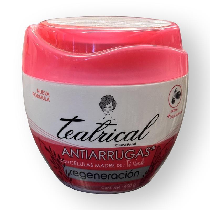 Teatrical Antiwrinkle Stem Cells (Green Tea) Facial Moisturizer for Dry Skin, 16 oz (400g) Hydrating Moisture