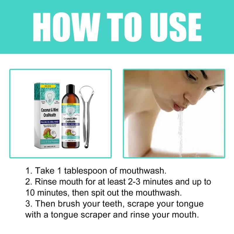 Pulling Oil Oral Rinse, To Tartar Very Well Beautiful Teeth And Fresh Breath Clean Oral Care Gums