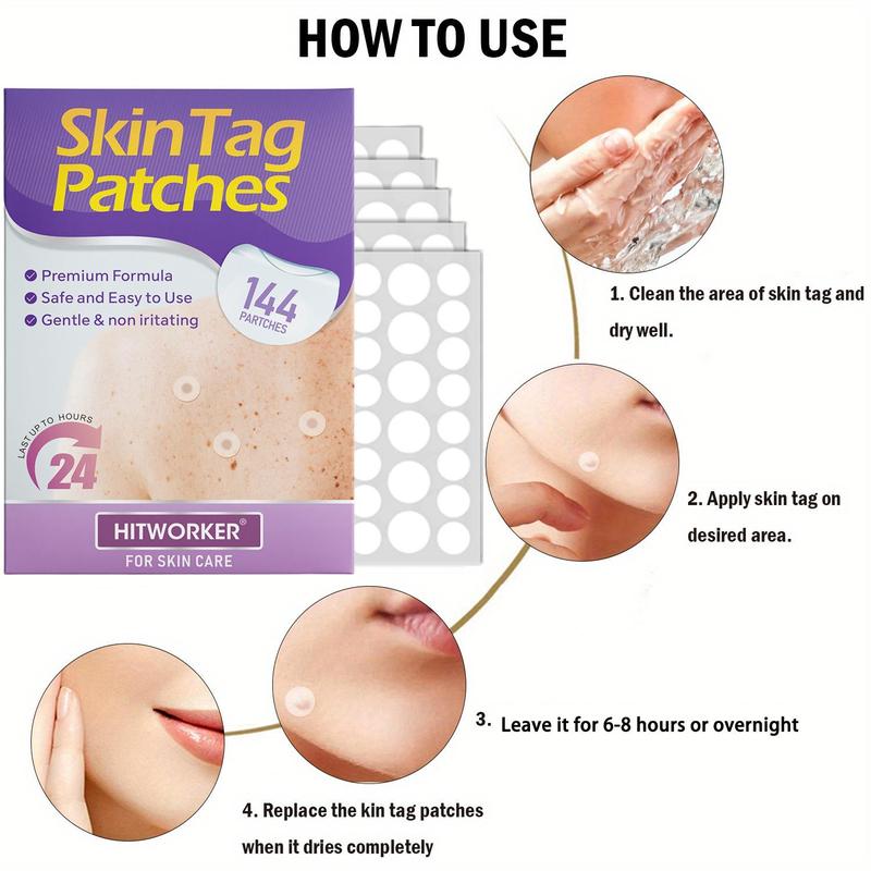 Skin Tag Patches, 144pcs box Hydrocolloid Acne Patches, Natural Skin Care Patches for All Skin Types, Waterproof Acne Care Patches, Christmas Gift