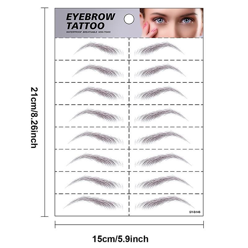 6D Eyebrow Tattoo Sticker, Waterproof Eyebrow Tattoo Decals, Eyebrow Makeup Accessories, Suitable for Dating, Party, Stage Occasions