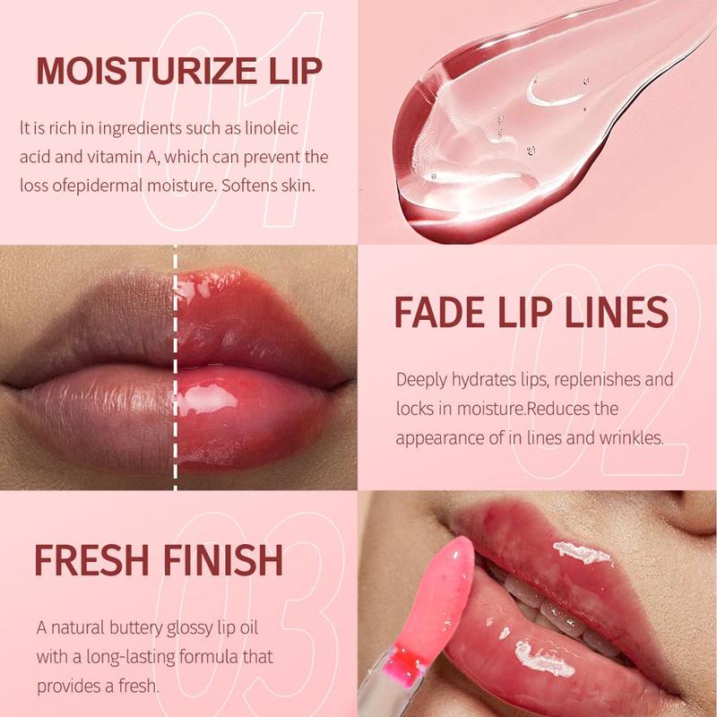 Long Lasting Lip Gloss, 1 Box Moisturizing Lip Glaze, Temperature-changing Fruit Capsule Glossy Glaze Lipstick, Plumping Lip Oil Lip Stick for Girls & Women