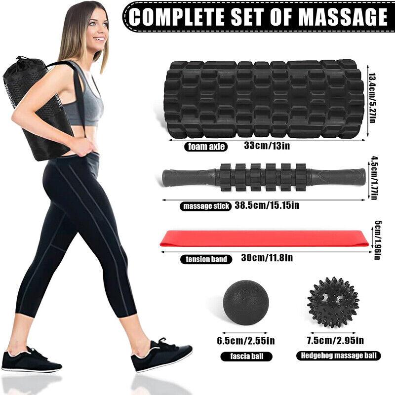 6 in1 Foam Roller Set High Density Deep Tissue Massager for Muscle Massage