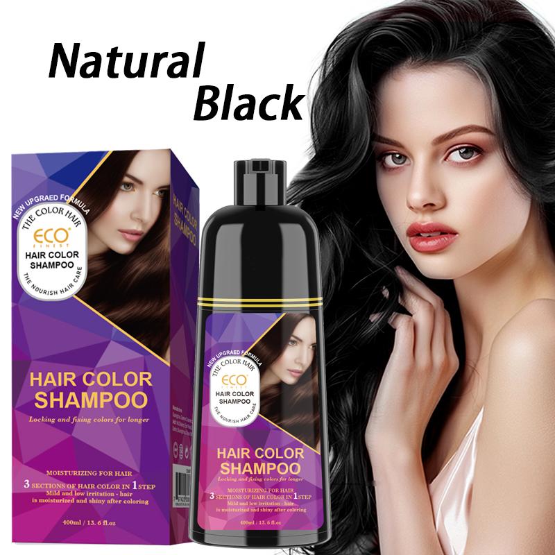 ECO 3 in 1 Instant hair dye and Conditioner, Plant extract-Long-lasting-mild long term hair care, black, Burgundy, brown hair dye shampoo Haircare