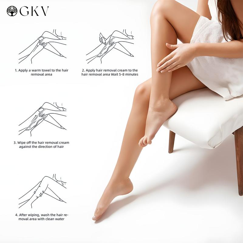 GKV Hair Removal Cream for Men and Women for All Skin Types Painless Bikini Hair Removal Gel Hair Removal Lotion for Unwanted Hair, 120ml Hair Removal Body Care Wax Hair Removal Cream