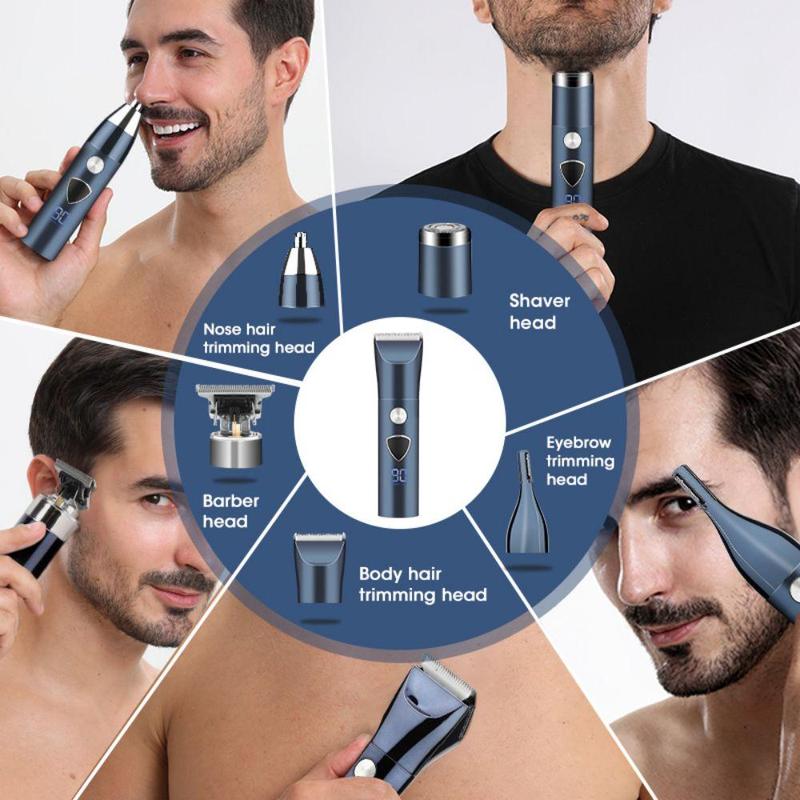 5 in 1 Multifunctional Hair Clipper Set, Hair Grooming Body Trimmer Nose Hair Trimmer Eyebrow Trimmer, Portable Cordless Rechargeable Beard Trimmer, Trending Products, Epilator Hair Remover, Summer Gift, Back To School