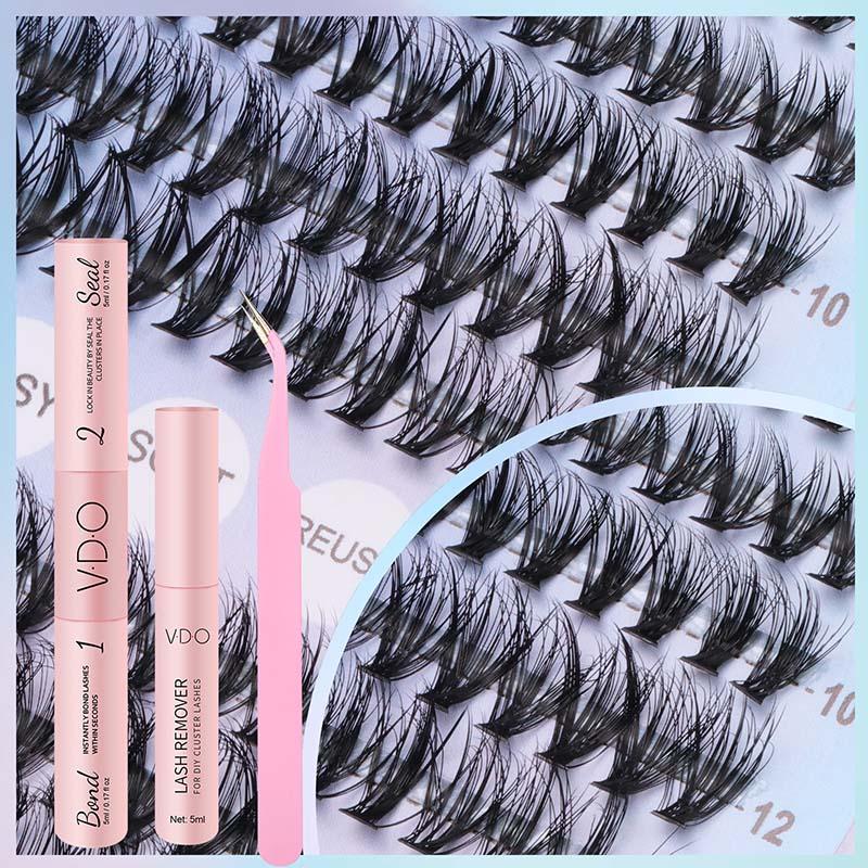 V · D · O DIY Lash Cluster Kit Makeup, natural eyes DIY Fluffy lash clusters kit false lash falsies eyelashes, christmas 2024 ornament lash tweezer