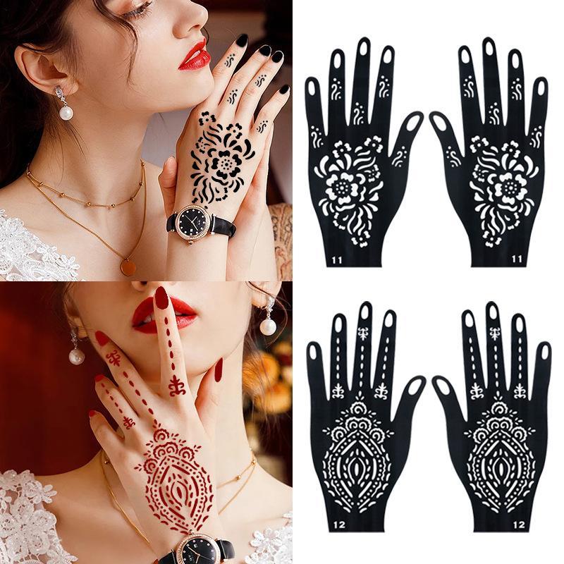 3 Colors Haina Temporary Tattoo Set, Haina Cream & Tattoo Pattern Templates Or Haina Cream, Easy-to-use Nail Art Tattoo Set, Long-lasting Natural Appearance, Perfect for DIY Tattoo Enthusiasts, Fall Gift, Tienda En Tiktok, Christmas Gift