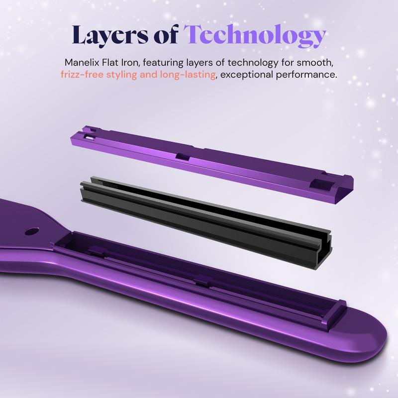 Manelix 0.3 Inch Super Slim Design Mini Flat Iron for Short Hair, 2 in 1 Hair Straightener and Curler, Dual Voltage PTC and Ceramic Small Flat Iron Hair Straightener