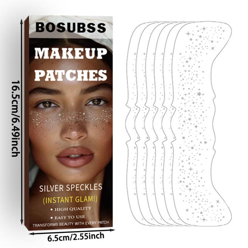 Glitter Star and Dots Shaped Makeup Sticker, 1 Box Sparkles Temporary Makeup Tattoo Stickers, Face Makeup Accessories for Women & Girls, Christmas Gift