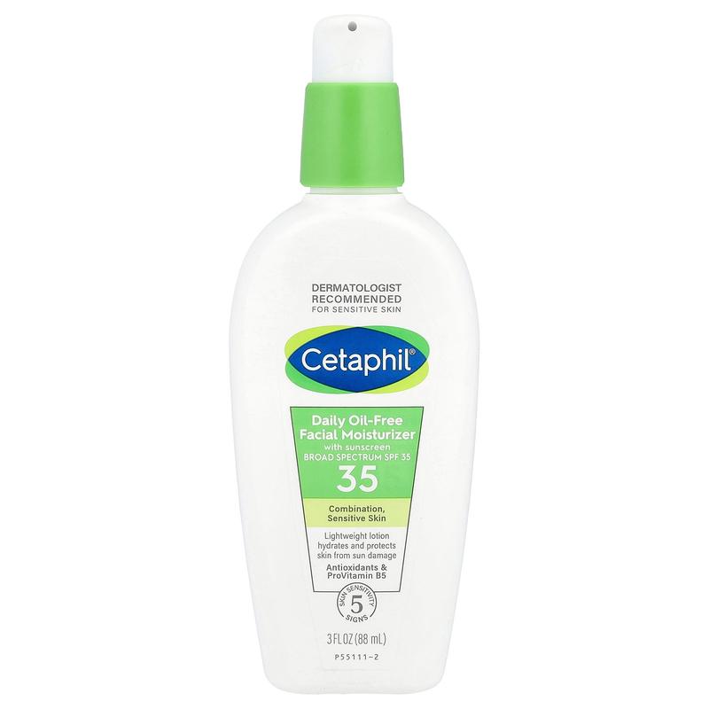 Cetaphil Daily Oil-Free Facial Moisturizer with Sunscreen, SPF 35, Fragrance Free, 3 fl oz (88 ml)