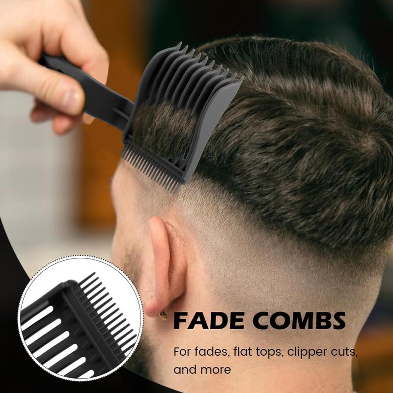 [ Limited Halloween Sale ] 2pcs Fade Comb, Professional Barber Comb, Barber Cutting Comb Men's Fade Combs Tool For Home or Salon or Professional Use, Curved Positioning Flat Top Hair Comb Barber Supplies