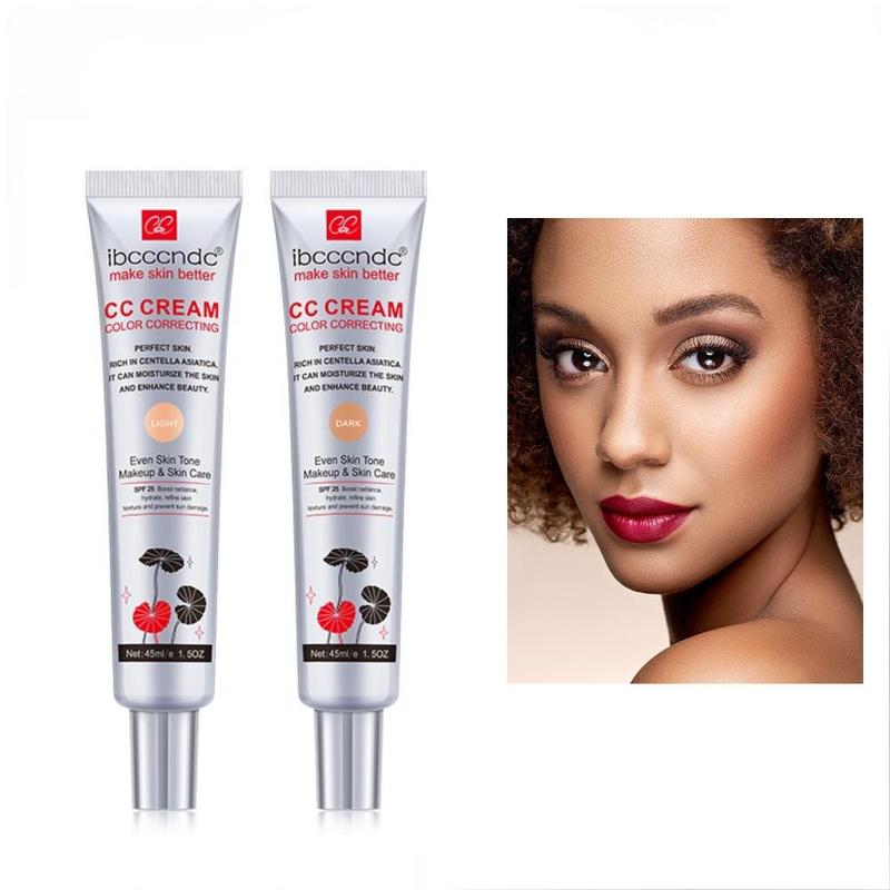 Moisturizing CC Cream, 2 Counts set Long Lasting Full Coverage Flawless Makeup Cream, Makeup Product For Women & Girls