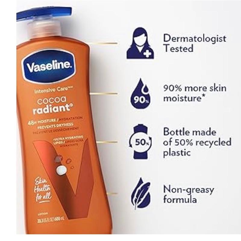 Vaseline Cocoa Radiant Body Lotion 20.3 fl oz (600 ml) - Intensive Care - Body Care Moisturize Moisturizing