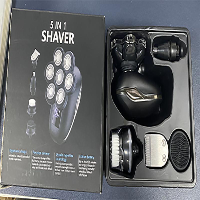 Professional Electric Head Shaver with LED Display, 1 Set Lightweight Well-designed Waterproof Electric Razor, Men's Personal Care Appliances, Gift for Men