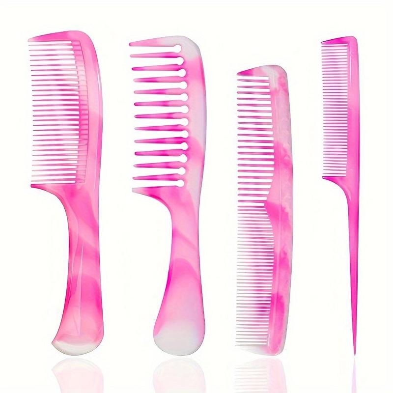 Hair Comb Set, 4 Counts set Multifunctional Wide and Fine Tooth Combs, Professional Heatless Styling Tools for Men and Women Daily Use