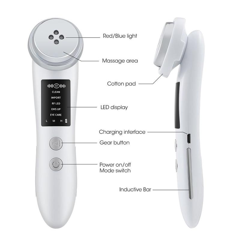 Facial Massage Device, 1 Count 5 Modes Face Beauty Importer Device, Professional Skincare Tools for Women