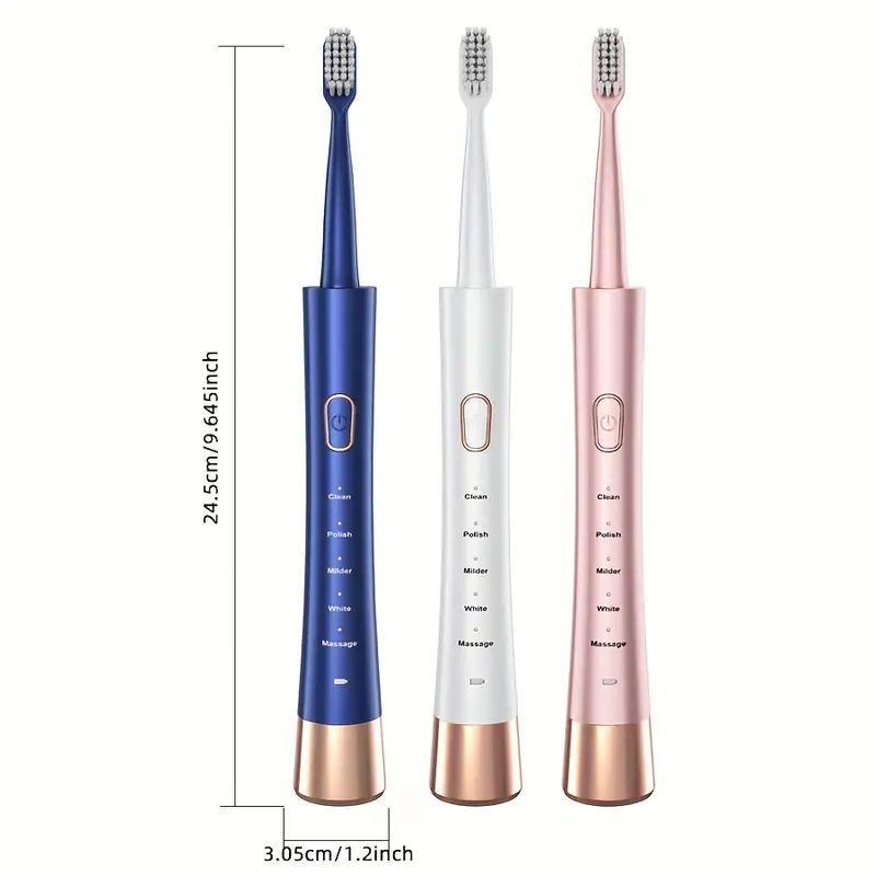 Christmas Electric Toothbrush, 1 Box Rechargeable Sonic Teeth Cleaning Toothbrush with 8 Counts Brush Heads, Portable Toothbrush for Adults, Electric Teeth Cleaner, Gift for Christmas, Fall, Winter Gift, Gift