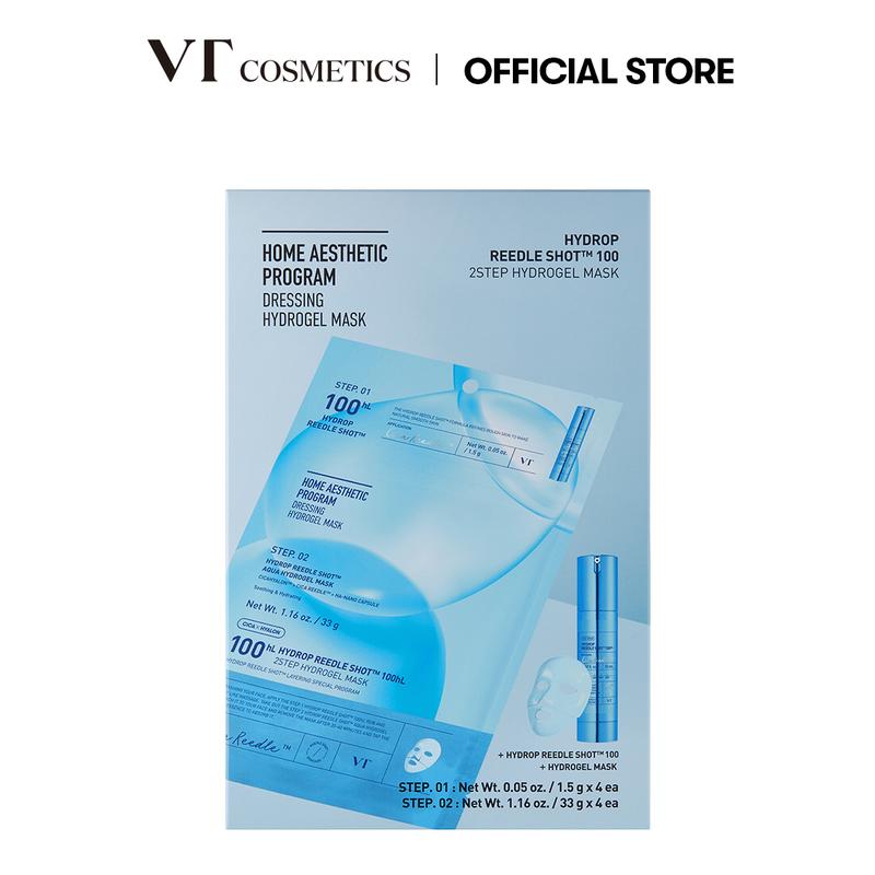 [Official VT Cosmetics] Reedle Shot 100 2-Step Hydrogel Mask 4EA Duo Reti-A + Hydrop | Pore Tightening + Hydrating Overnight Melting Mask