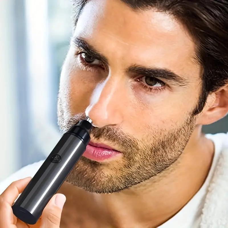 Portable Electric Nose Hair Trimmer, 1 Set USB Rechargeable Painless Eyebrow & Face Hair Remover, Pocket Size Nose Hair Shaver, Christmas Gift