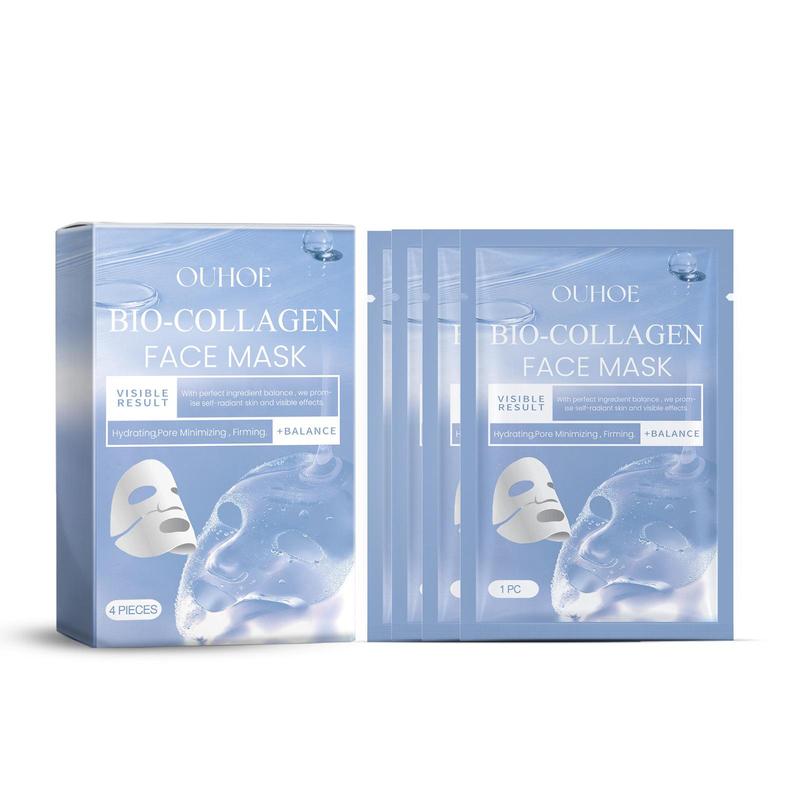 Collagen Face Mask, 4 Counts set Moisturizing Facial Masks for Improving Skin Elasticity, Quick Absorbing Face Care Product for Women