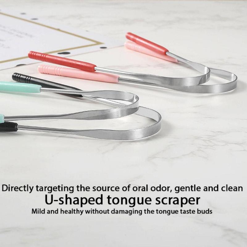 Stainless Steel Tongue Scraper, U Shaped Tongue Scraper Cleaner for Fresher Breath, Tongue Cleaner Removes Tongue Coating,  Tongue Scraping Tool