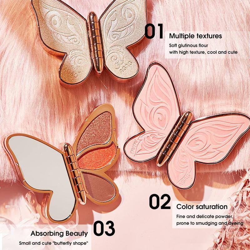 Butterfly Design Eyeshadow Palette, Matte & Glitter Makeup Palette, Long Lasting High Pigmented Blendable Eyeshadow Powder for All Styles & Occasions