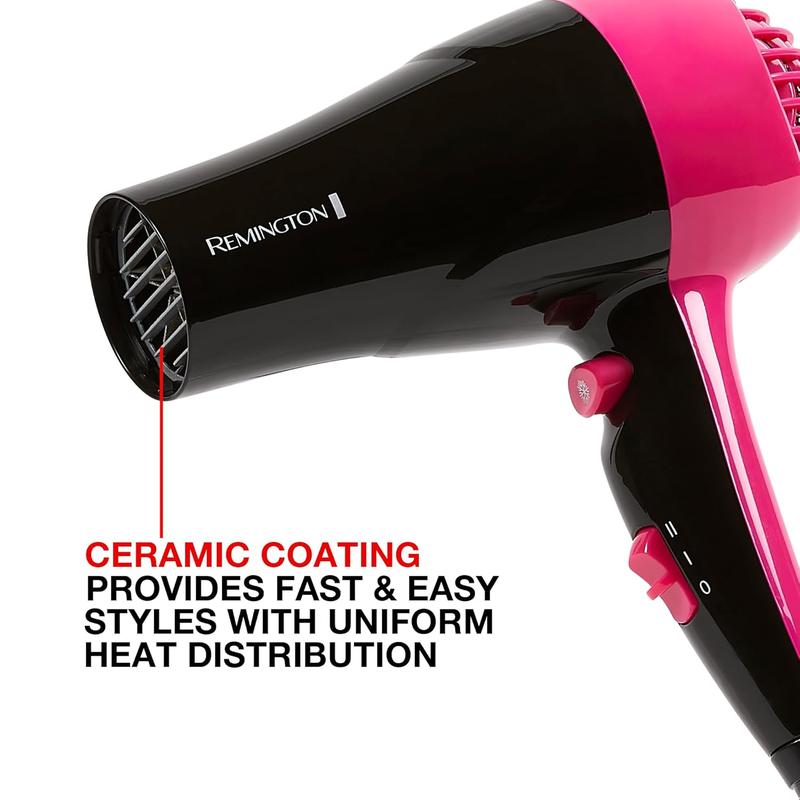 Compact Styler - Small Portable Hair Dryer - Ceramic Hair Dryer with 2 Heat Speed ​​Settings and Cool Button for Smooth Styles - Travel Size Lightweight Handheld Hair Dryer, 1875W