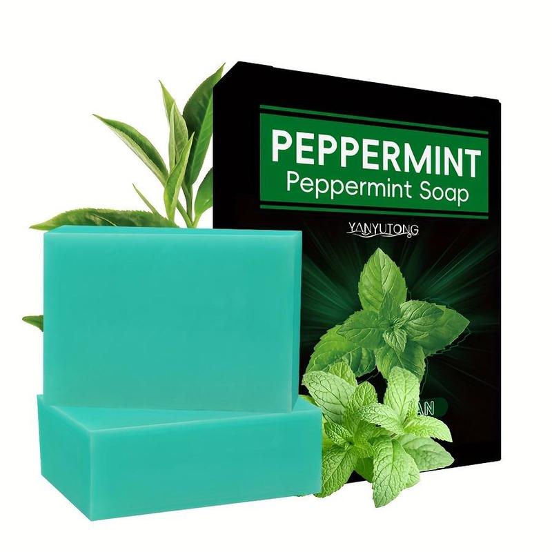 Peppermint Soap Bar, 2 Counts set Moisturizing Soap Bar for Face & Body, Deep Cleansing Soap Bar for Women & Men, Skin Pore Cleanser