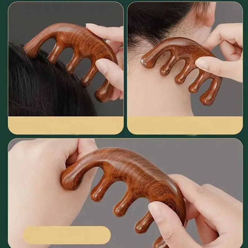 Wooden Manual Massage Tool Set, 5 Counts set Face & Head & Body Massager, Manual Massage Tool for Home Use, Gift for Friend & Family, Christmas Gift