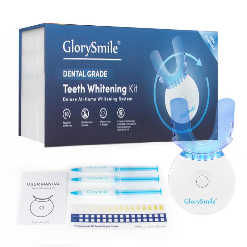 GlorySmile-Original Teeth Whitening Kit with 5x LED Light, 18% Carbamide Peroxide Oral Care Halloween Black Friday Christmas Deal