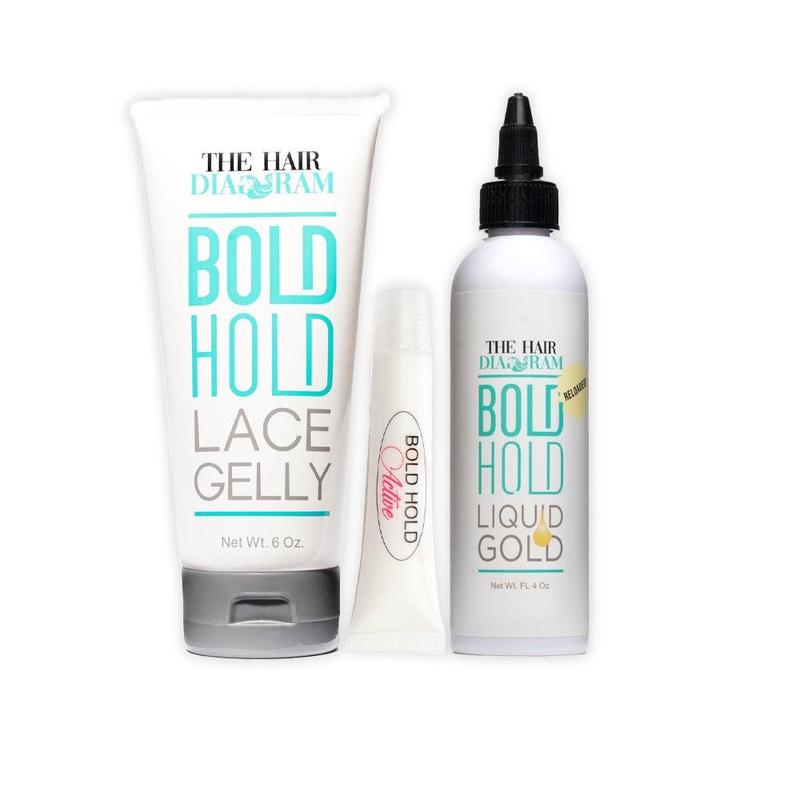 Bold Hold Active Glider .5oz, Gelly 6oz and Liquid Gold 4oz Bundle by The Hair Diagram