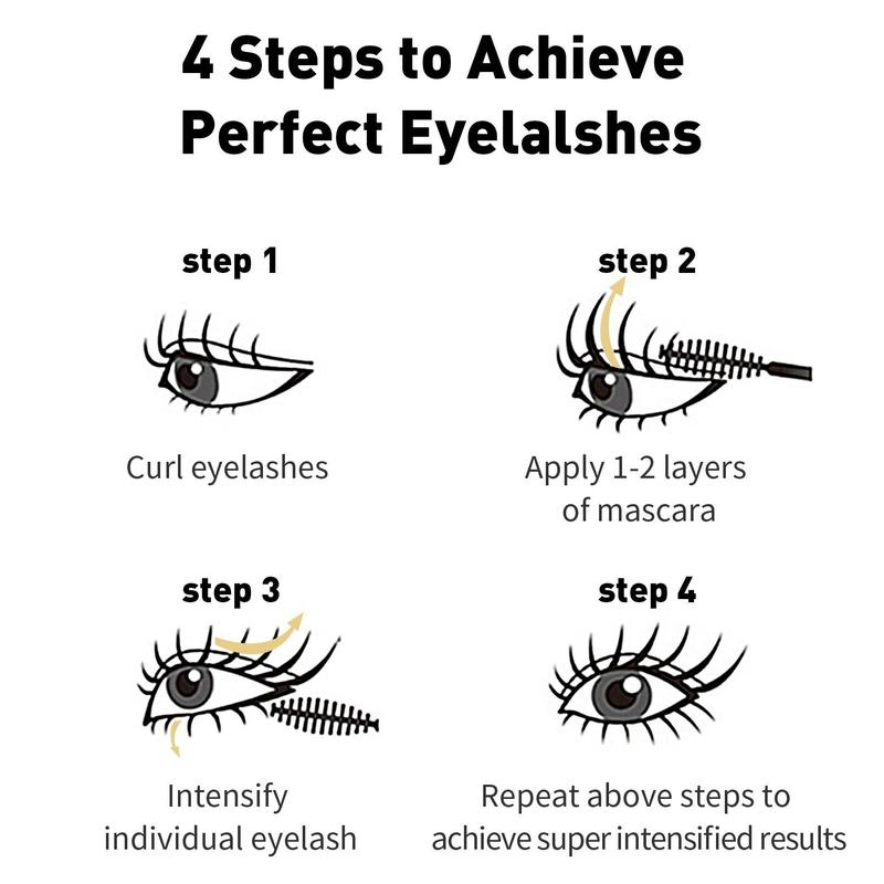 Waterproof Long Lasting Mascara, 1 Count 2 in 1 Natural Curl Eyelashes Mascara, Eyelashes Lengthening Volumizing Defining, Professional Eye Makeup Products