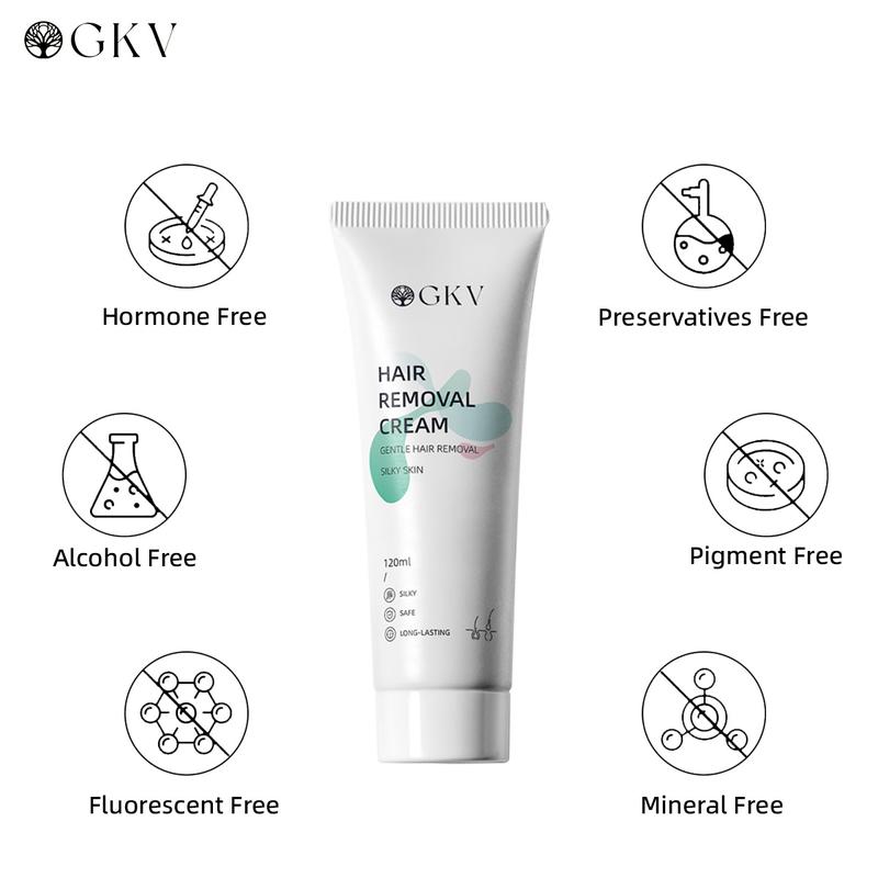 GKV Hair Removal Cream for Men and Women for All Skin Types Painless Bikini Hair Removal Gel Hair Removal Lotion for Unwanted Hair, 120ml Hair Removal Body Care Wax Hair Removal Cream