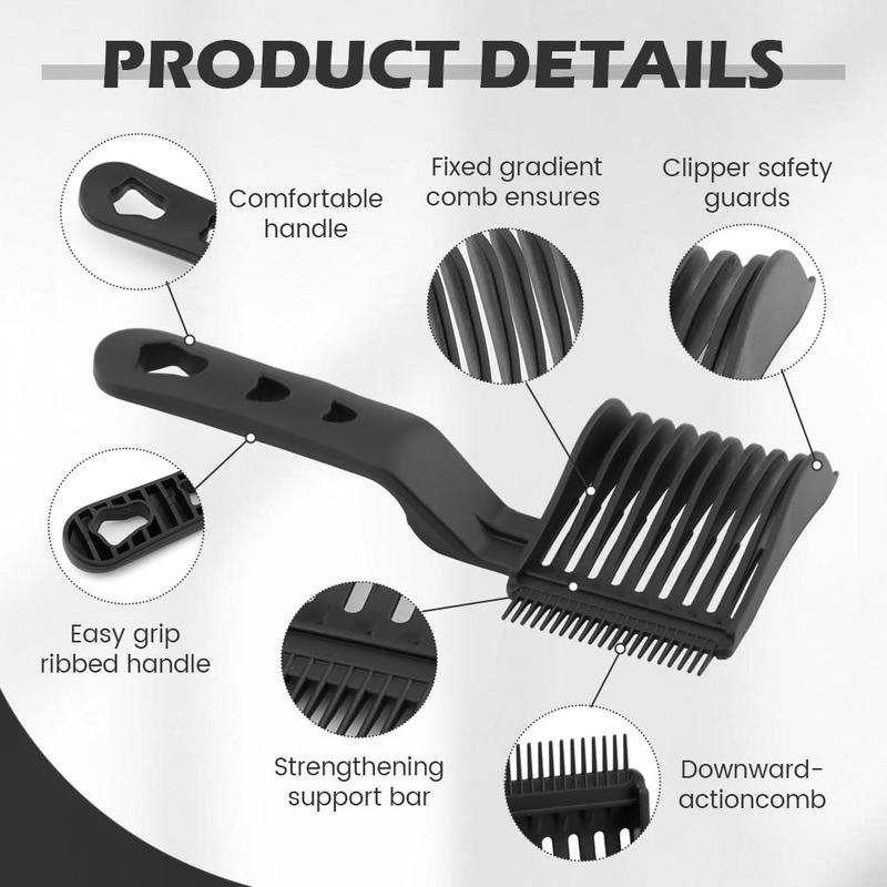 [ Limited Halloween Sale ] 2pcs Fade Comb, Professional Barber Comb, Barber Cutting Comb Men's Fade Combs Tool For Home or Salon or Professional Use, Curved Positioning Flat Top Hair Comb Barber Supplies